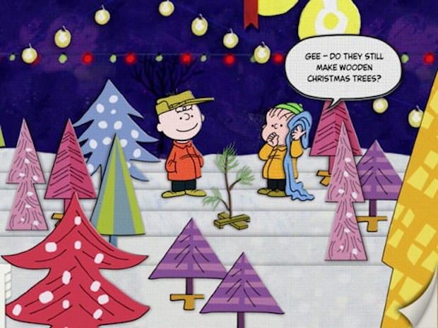 Image result for charlie brown christmas shiny aluminum tree